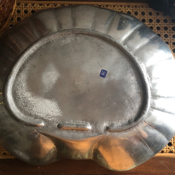 Pewter Metal Clamshell/Seashell Serving Bowl Made in Mexico Vintage - Picture 9 of 12